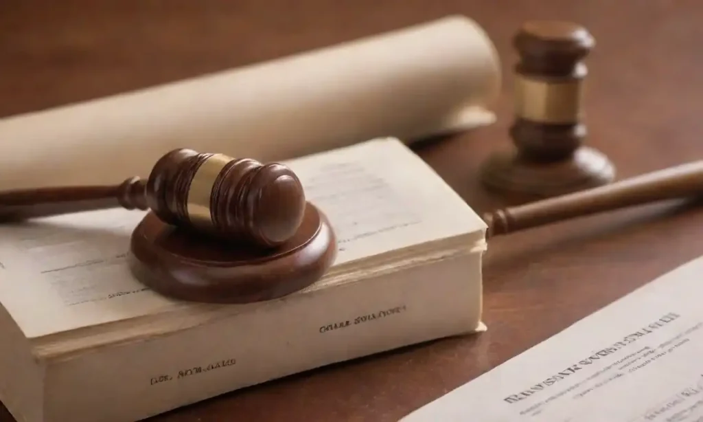 A stack of legal documents with a gavel and a guidebook on probate filing.