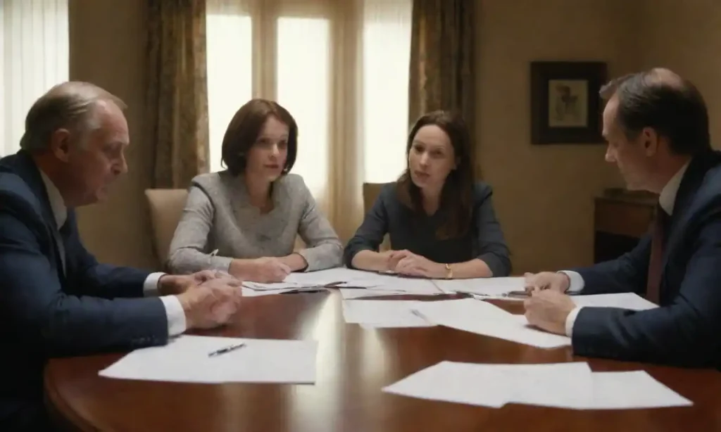 A family meeting around a table